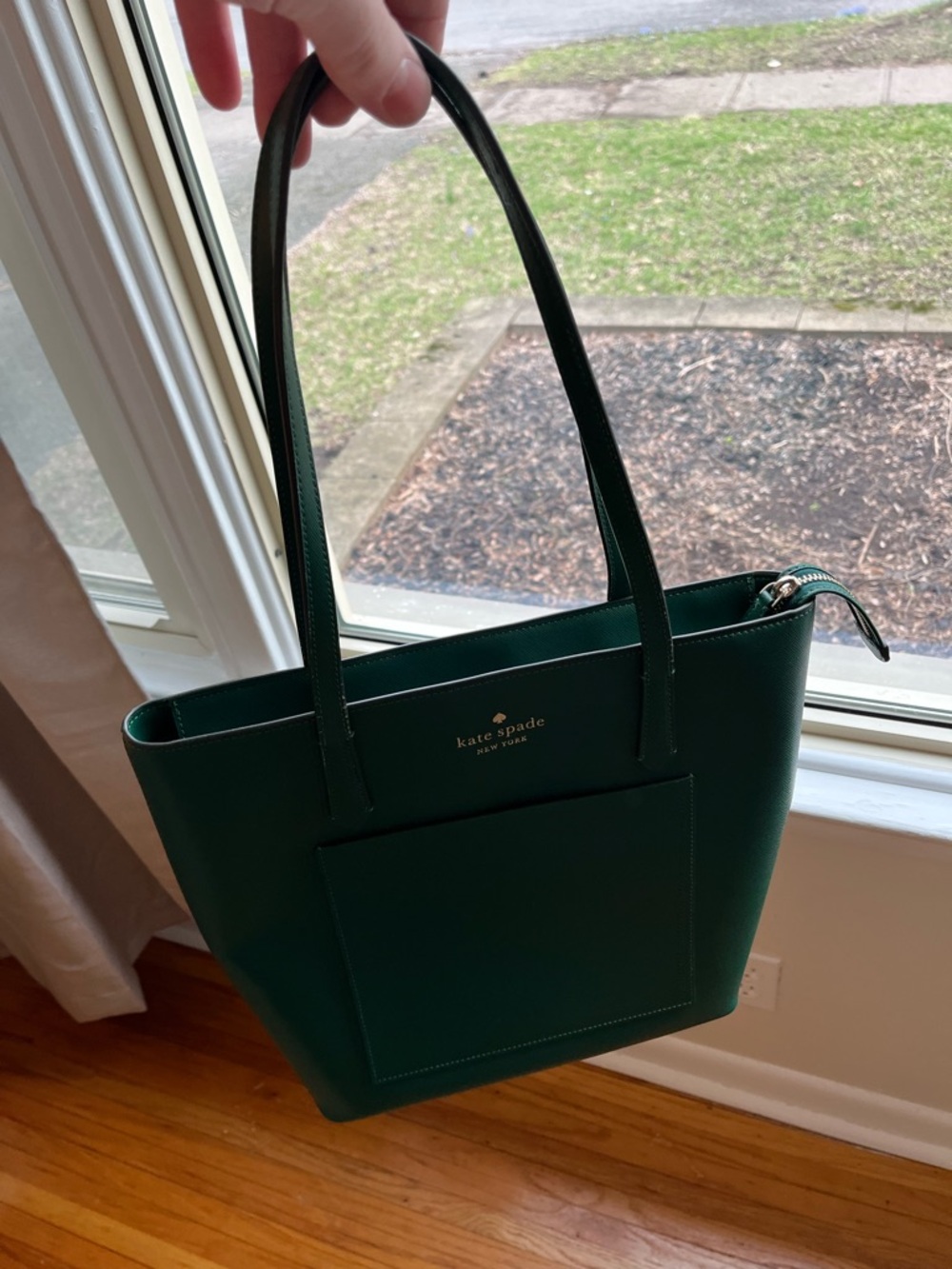 RARE Dark Green Kate Spade Tote - Picture 2 of 13